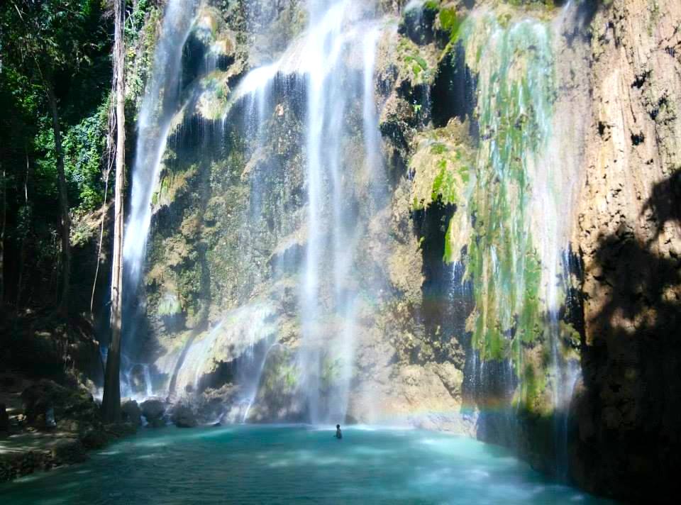 Tumalog Waterfalls in Oslob, Cebu, Philippines, local community