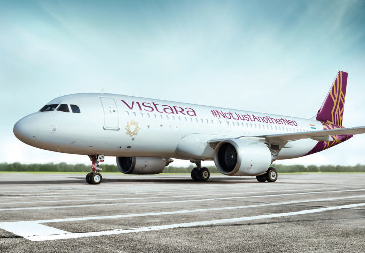 Vistara aircraft parked, Raipur new flight