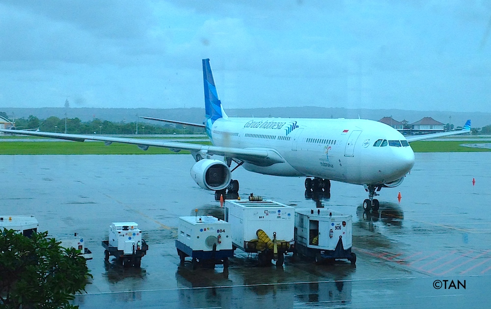 Garuda Indonesia aircraft at Bali airport