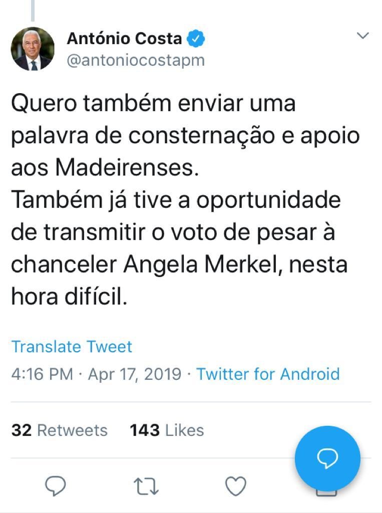 Twitter Portuguese PM