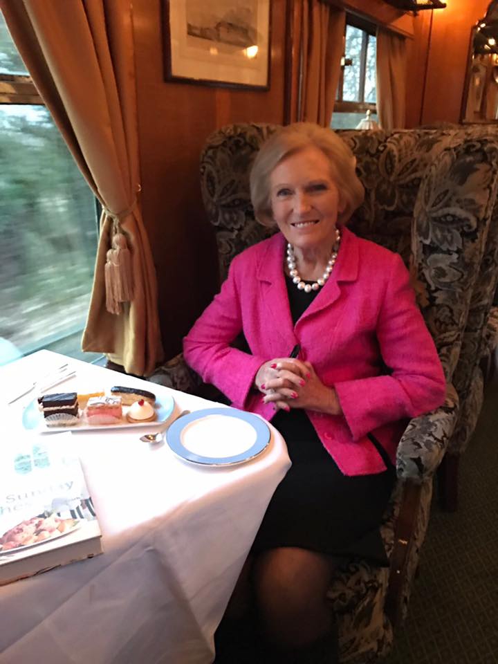 Mary Berry onboard the Belmond British Pullman train