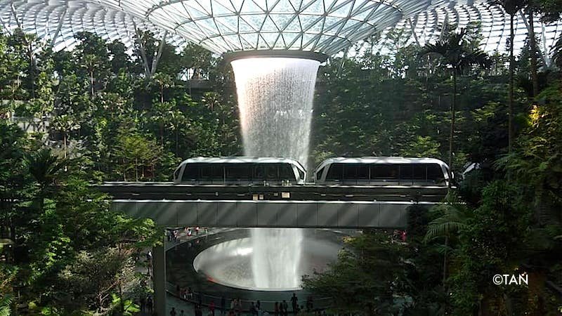 The HSBC Rain Vortex at Jewel Changi Airport