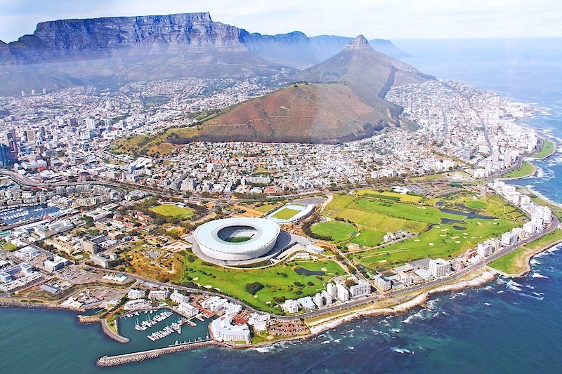 Aerial view of Cape Town.